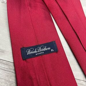 Brooks Brothers XL Solid Dark Red Silk Tie